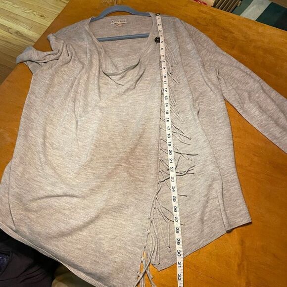 Knox Rose Fringe Sweater Women Size XXL Gray Sweater Cardigan Boho - Picture 7 of 9